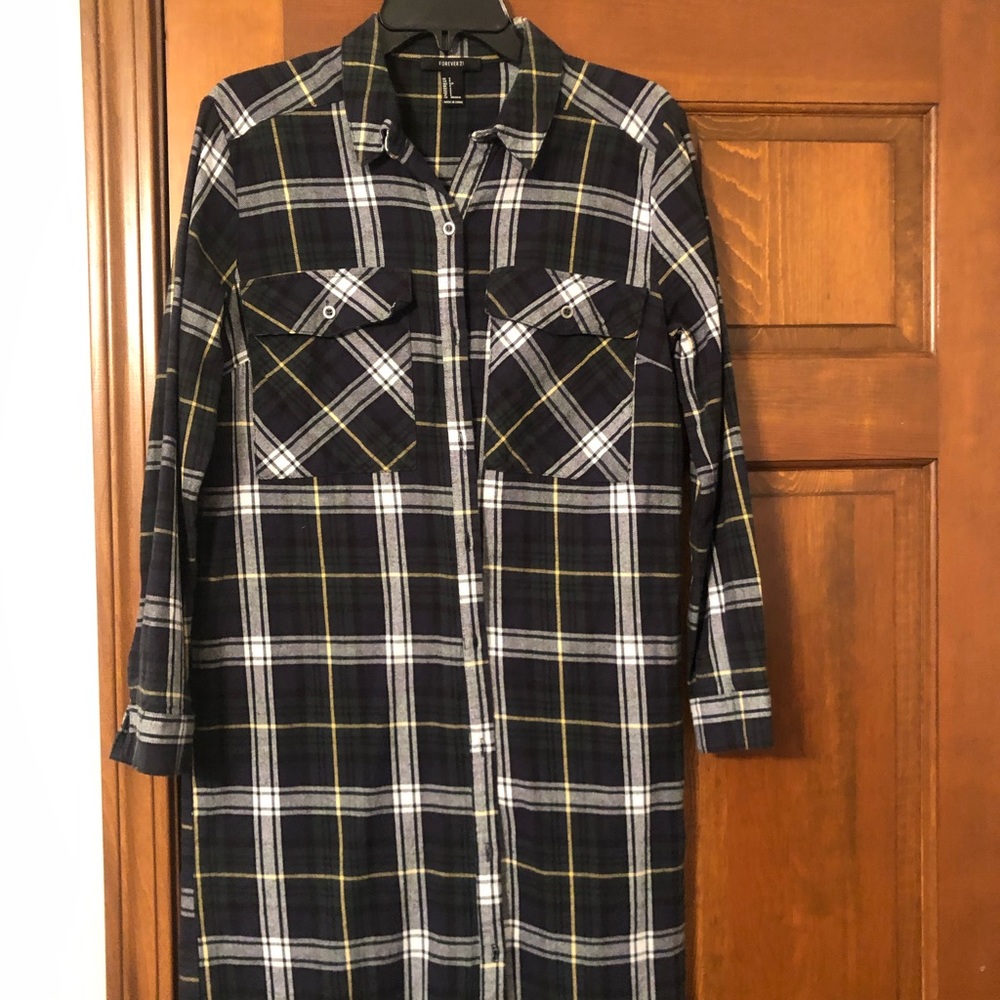 Forever 21 flannel shirt dress